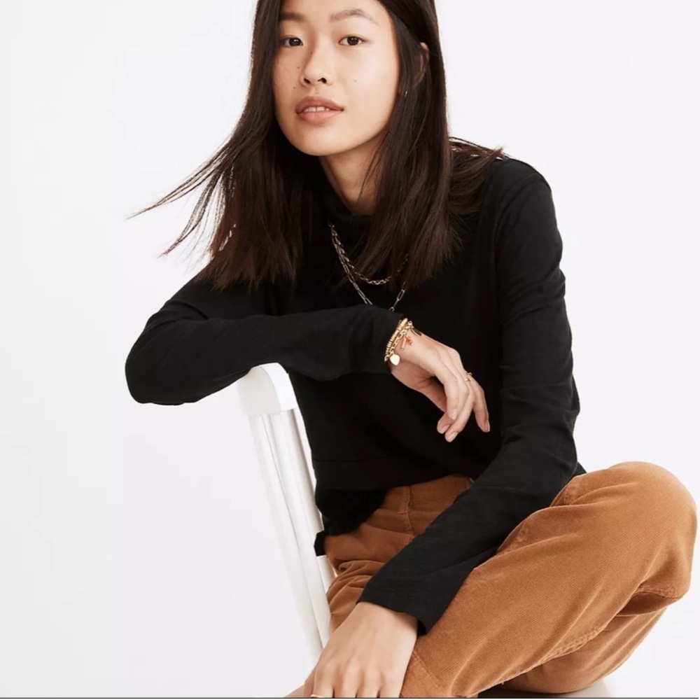 Madewell whisper cotton turtleneck true black